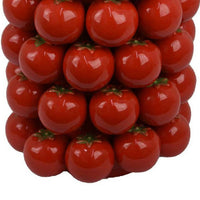 Nyssa Decorative Ceramic Tomato Vase, Green Red Glazed, 12 Inch -BM334970