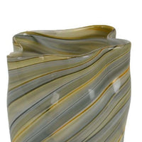 Keyan Accent Vase Ribbon Like Design, Tan Gray Yellow Glass, 11 Inch -BM334979