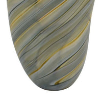 Keyan Accent Vase Ribbon Like Design, Tan Gray Yellow Glass, 11 Inch -BM334979