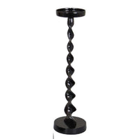 Siana Accent Candle Holder Set of 3, Black Metal, Twisted Stem  - BM334982