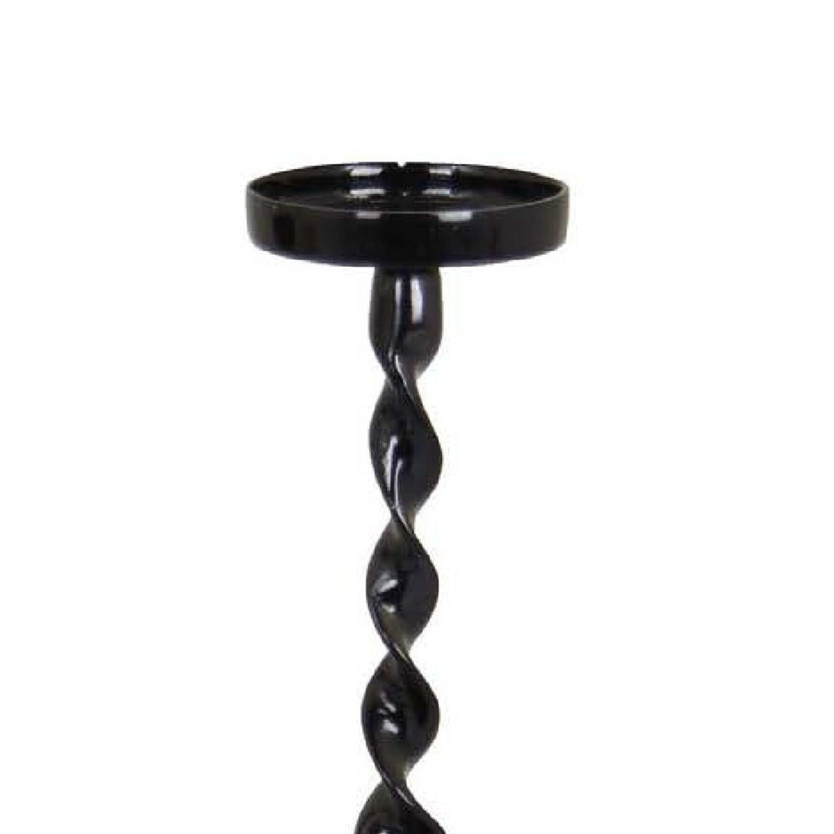 Siana Accent Candle Holder Set of 3, Black Metal, Twisted Stem  - BM334982