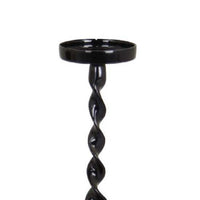 Siana Accent Candle Holder Set of 3, Black Metal, Twisted Stem  - BM334982