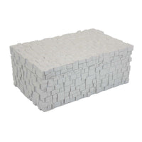 Lissa Decorative Storage Box, Matte White Textured Resin, 13 Inch -BM334984