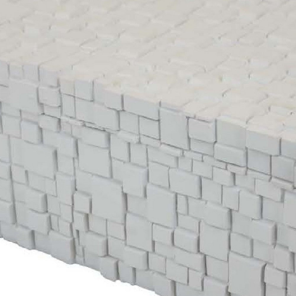 Lissa Decorative Storage Box, Matte White Textured Resin, 13 Inch -BM334984