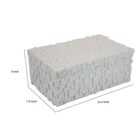 Lissa Decorative Storage Box, Matte White Textured Resin, 13 Inch -BM334984