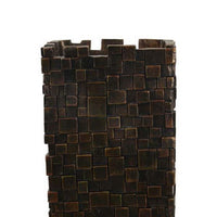 Accent Vase, Dark Bronze Resin, Prominent Geometric Texture, 20 Inch -BM334986