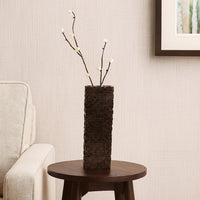Accent Vase, Dark Bronze Resin, Prominent Geometric Texture, 20 Inch -BM334986