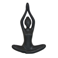 Decorative Yoga Figurine, Seated Anjali Mudra Pose, Black 18 Inch -BM334988