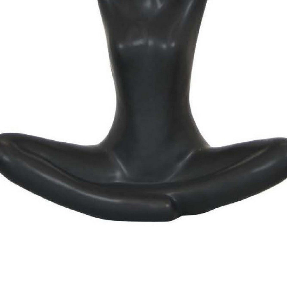 Decorative Yoga Figurine, Seated Anjali Mudra Pose, Black 18 Inch -BM334988