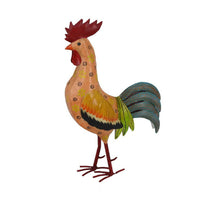 Decorative Painted Metal Rooster Figurine, Multicolor Metal, 23 Inch -BM334990