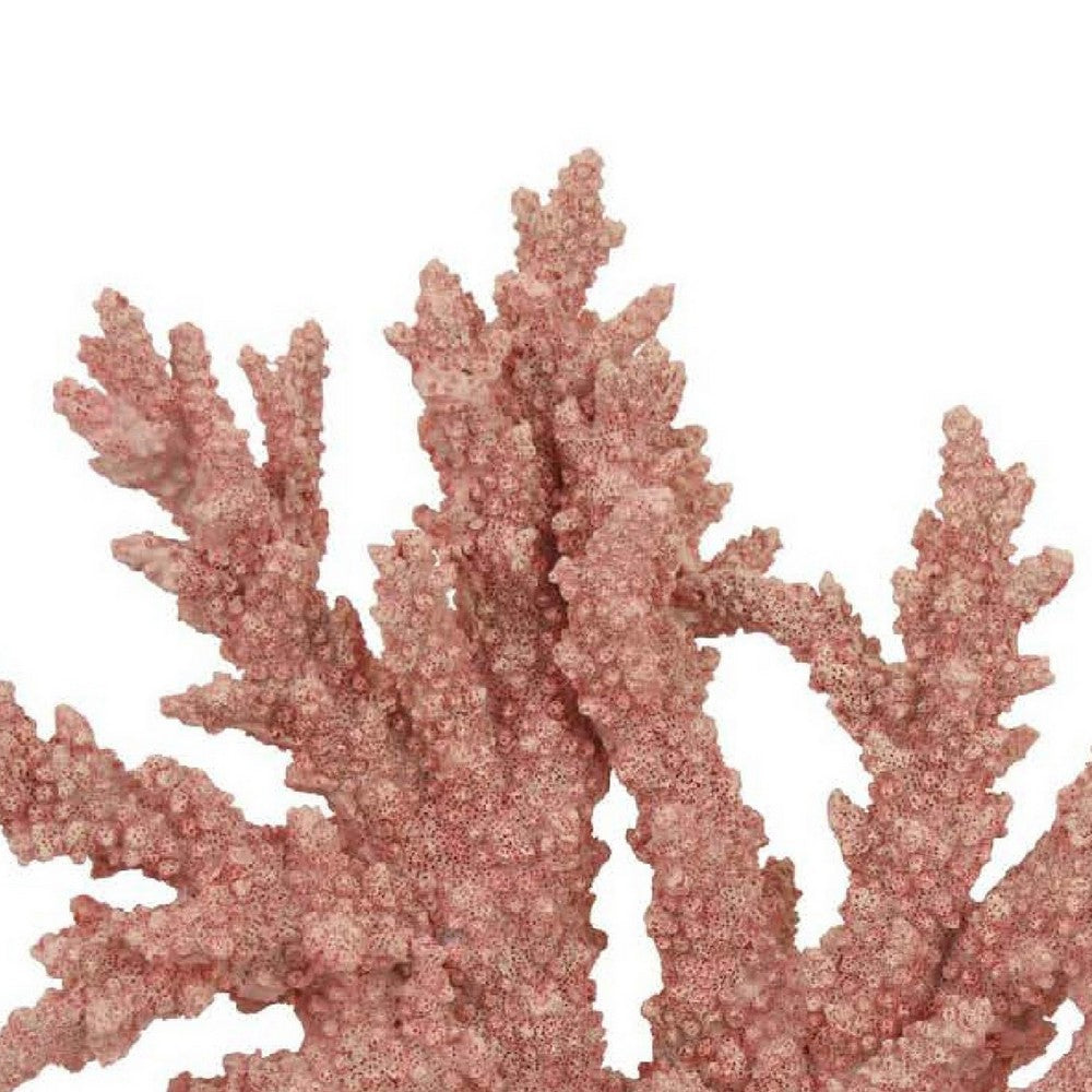 Coral Tabletop Decoration, Pink Resin with Acrylic Base, 13 Inch -BM334992