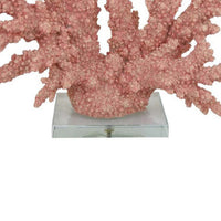 Coral Tabletop Decoration, Pink Resin with Acrylic Base, 13 Inch -BM334992