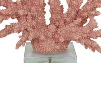 Coral Tabletop Decoration, Pink Resin with Acrylic Base, 13 Inch -BM334992
