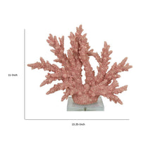 Coral Tabletop Decoration, Pink Resin with Acrylic Base, 13 Inch -BM334992