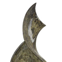 Tabletop Accent Decor, Gray Green Resin, Black Metal Support, 22 Inch -BM334994