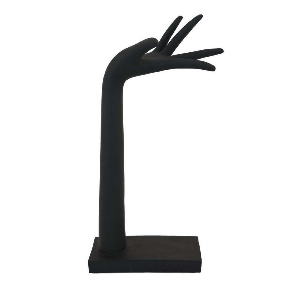 Hand Sculpture Accent Figurine, Contemporary Black Resin, 17 Inch -BM334995