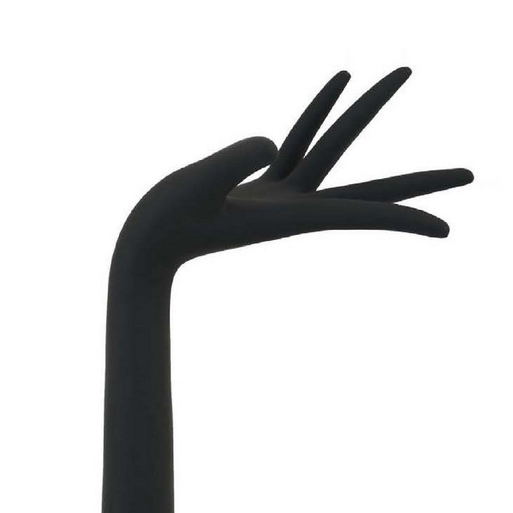 Hand Sculpture Accent Figurine, Contemporary Black Resin, 17 Inch -BM334995