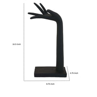 Hand Sculpture Accent Figurine, Contemporary Black Resin, 17 Inch -BM334995