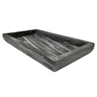 Myla Decorative Marble Tray, Unique Veining Patterns Gray, 14 Inch -BM334998