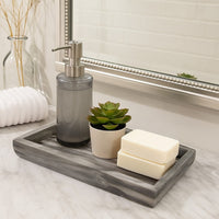 Myla Decorative Marble Tray, Unique Veining Patterns Gray, 14 Inch -BM334998