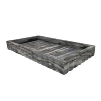 Myla Decorative Marble Tray, Subtle Gray Scalloped Edges, 14 Inch -BM335000