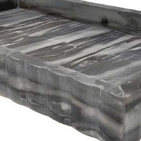 Myla Decorative Marble Tray, Subtle Gray Scalloped Edges, 14 Inch -BM335000