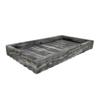 Myla Decorative Marble Tray, Subtle Gray Scalloped Edges, 14 Inch -BM335000