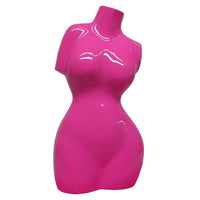 Female Torso Tabletop Decor, Bright Pink Resin Sculptural Bust 16 Inch -BM335001