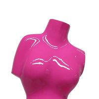 Female Torso Tabletop Decor, Bright Pink Resin Sculptural Bust 16 Inch -BM335001
