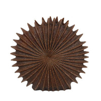 Accent Vase, Dark Brown Resin, Sunburst Pattern Textured, 14 Inch -BM335003