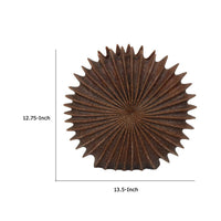 Accent Vase, Dark Brown Resin, Sunburst Pattern Textured, 14 Inch -BM335003