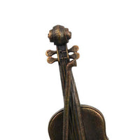 Violin Tabletop Decor, Dark Bronze Resin, Rectangular Base, 18 Inch -BM335004