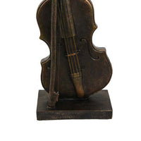 Violin Tabletop Decor, Dark Bronze Resin, Rectangular Base, 18 Inch -BM335004
