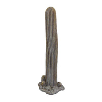 Decorative Cactus Statuette, Gray Resin Sculpted Rocky Base, 20 Inch -BM335007