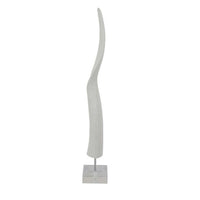 Linaa Decorative Antler Horn, White Resin Clear Acrylic Base, 32 Inch -BM335009