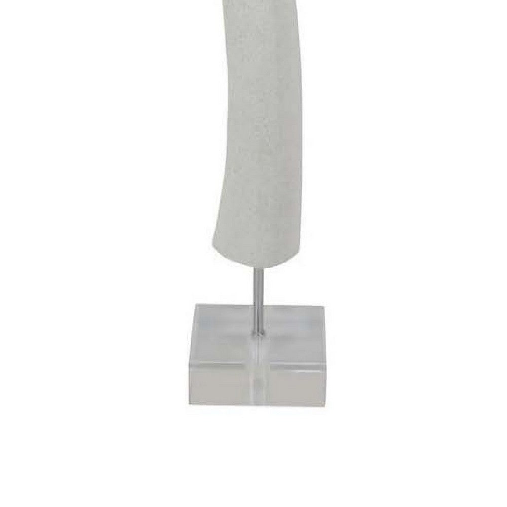 Linaa Decorative Antler Horn, White Resin Clear Acrylic Base, 32 Inch -BM335009
