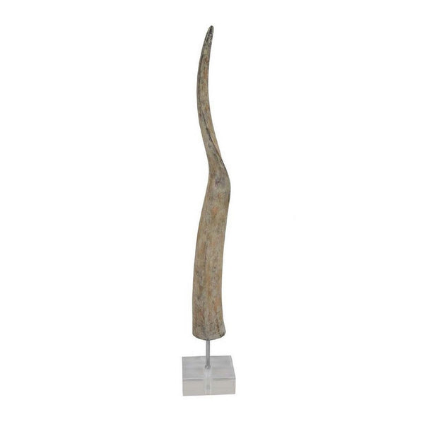 Linaa Decorative Antler Horn, Brown Resin Clear Acrylic Base, 32 Inch -BM335010
