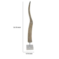 Linaa Decorative Antler Horn, Brown Resin Clear Acrylic Base, 32 Inch -BM335010