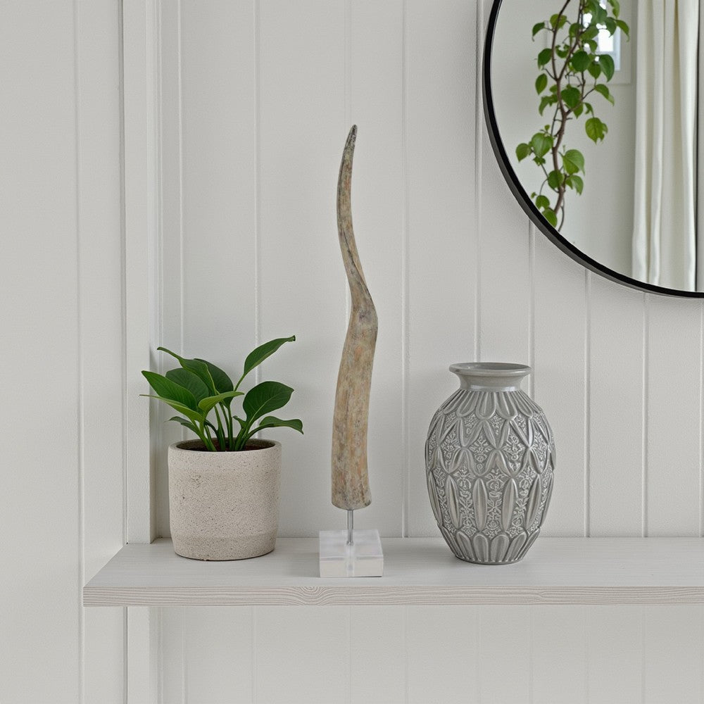 Linaa Decorative Antler Horn, Brown Resin Clear Acrylic Base, 32 Inch -BM335010