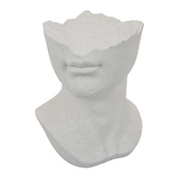 Head Statuette Tabletop Decor, White Resin, Fragmented Bust, 11 Inch -BM335011