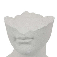 Head Statuette Tabletop Decor, White Resin, Fragmented Bust, 11 Inch -BM335011