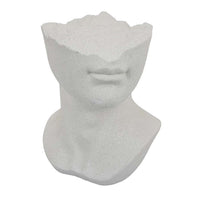 Head Statuette Tabletop Decor, White Resin, Fragmented Bust, 11 Inch -BM335011