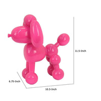 Balloon Dog Accent Decor, Bright Pink Resin, Intricate Details 12 Inch -BM335014