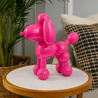 Balloon Dog Accent Decor, Bright Pink Resin, Intricate Details 12 Inch -BM335014