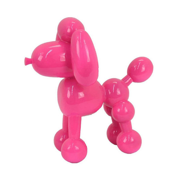 Balloon Dog Accent Decor, Bright Pink Resin, Intricate Details 12 Inch -BM335014