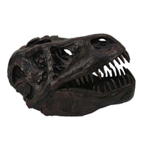 T Rex Skull Decor, Fossil Inspired Dark Brown and Black Resin, 13 Inch -BM335015