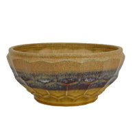 Decorative Bowl, Brown, Gray Ceramic, Intricate Geometric 12 Inch -BM335017