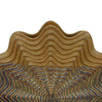 Decorative Vase, Brown, Gray Ceramic, Unique Radial Rosette, 16 Inch -BM335019