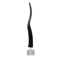 Linaa Horn Antler Black Resin, Chrome Metal, Clear Acrylic, 32 Inch -BM335020