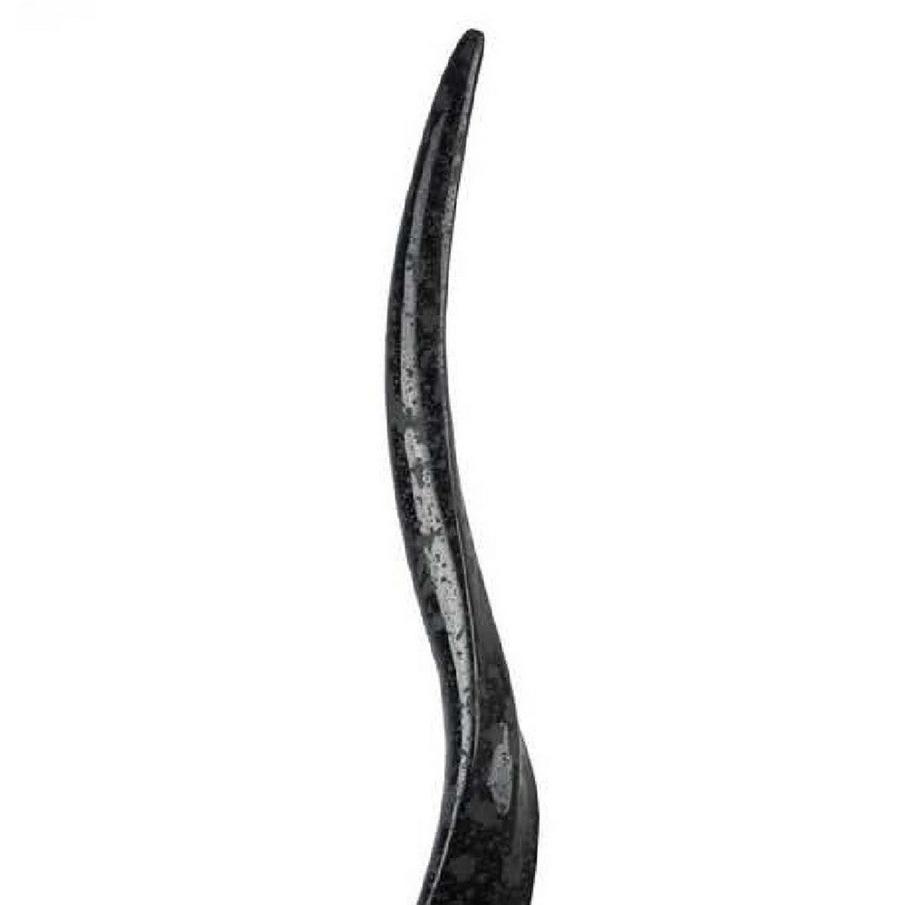 Linaa Horn Antler Black Resin, Chrome Metal, Clear Acrylic, 32 Inch -BM335020